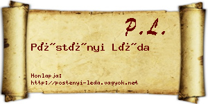 Pöstényi Léda névjegykártya